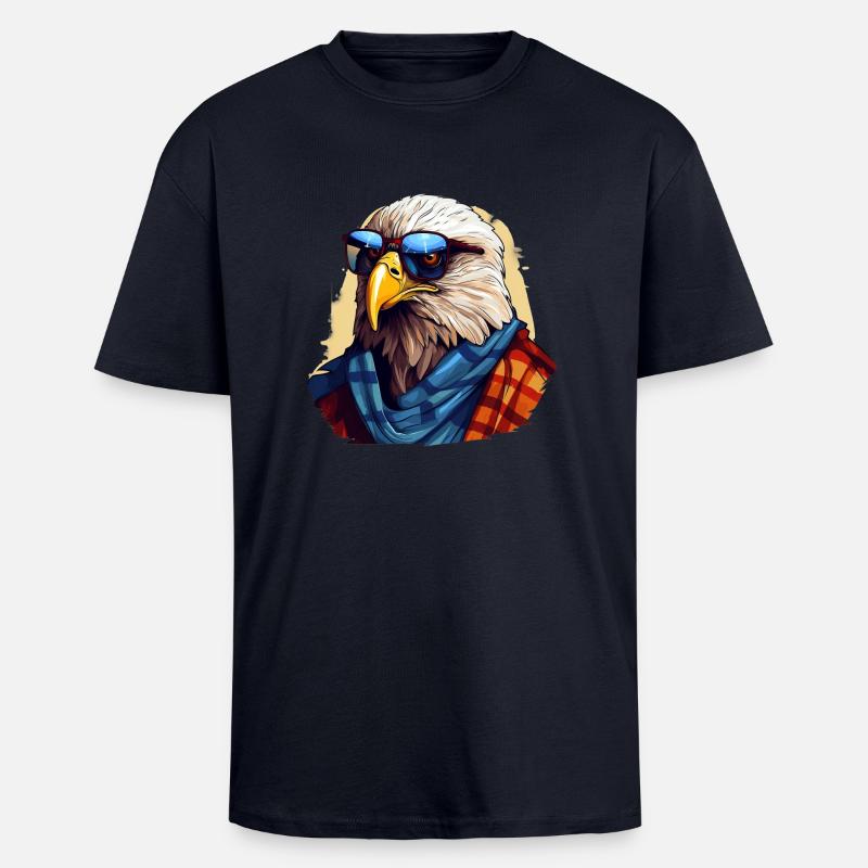 Streetwear Bald Eagle | Eagle lovers - Unisex Oversized Heavyweight T-shirt - french navy