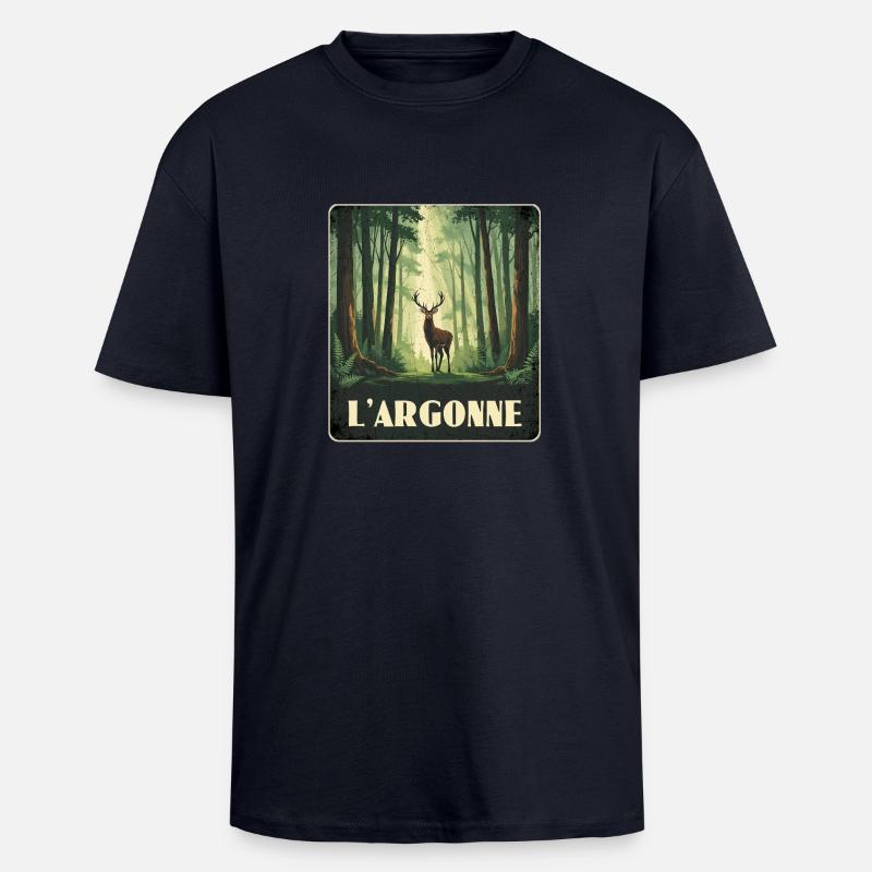 Argonnen Hirsch Wald - Oversized Heavyweight Unisex T-Shirt - French Navy