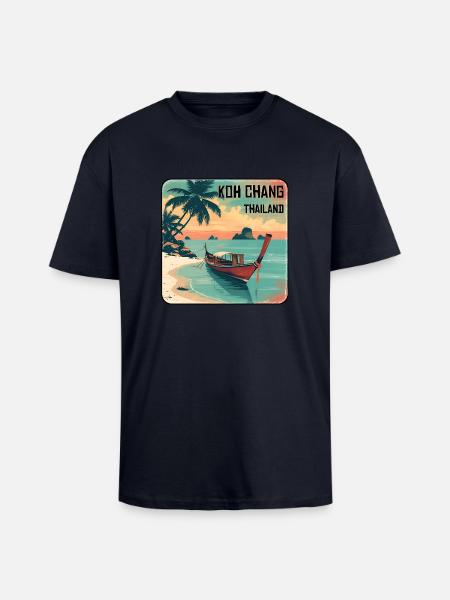 Koh Chang - Oversized Heavyweight Unisex T-Shirt - French Navy