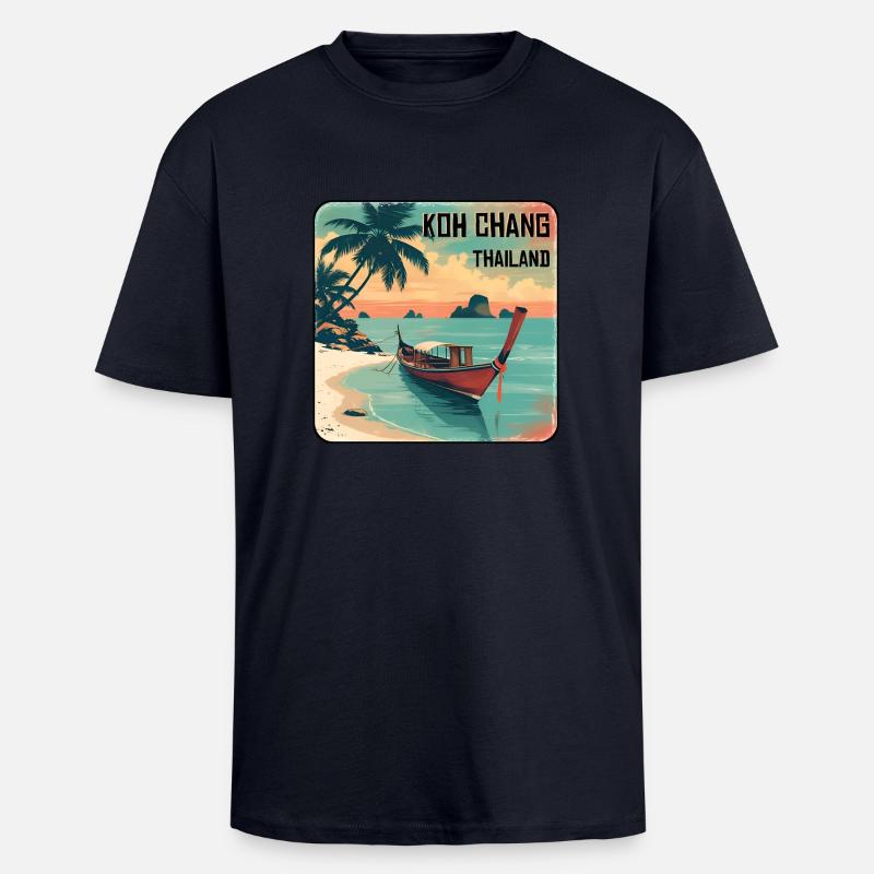 Koh Chang - T-shirt unisexe oversize épais - bleu marine