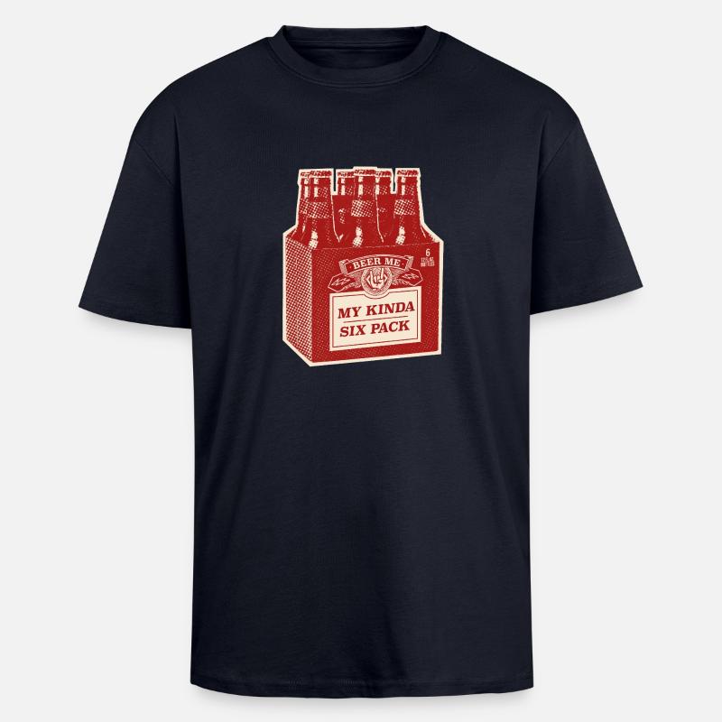 Pack de six édition rouge - T-shirt unisexe oversize épais - bleu marine