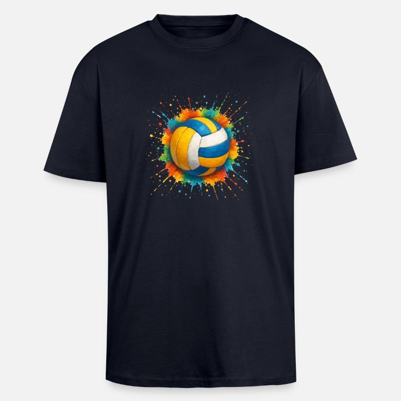 Blobs de handball de volley-ball - T-shirt unisexe oversize épais - bleu marine