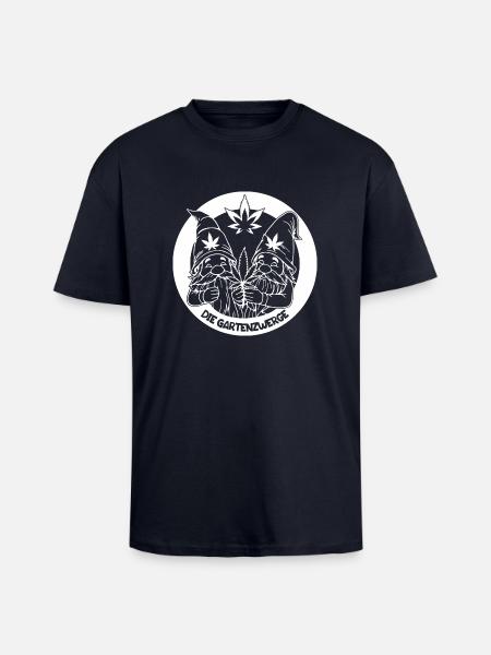 Kiffer Gartenzwerge mit Hanfblatt - Oversized Heavyweight Unisex T-Shirt - French Navy