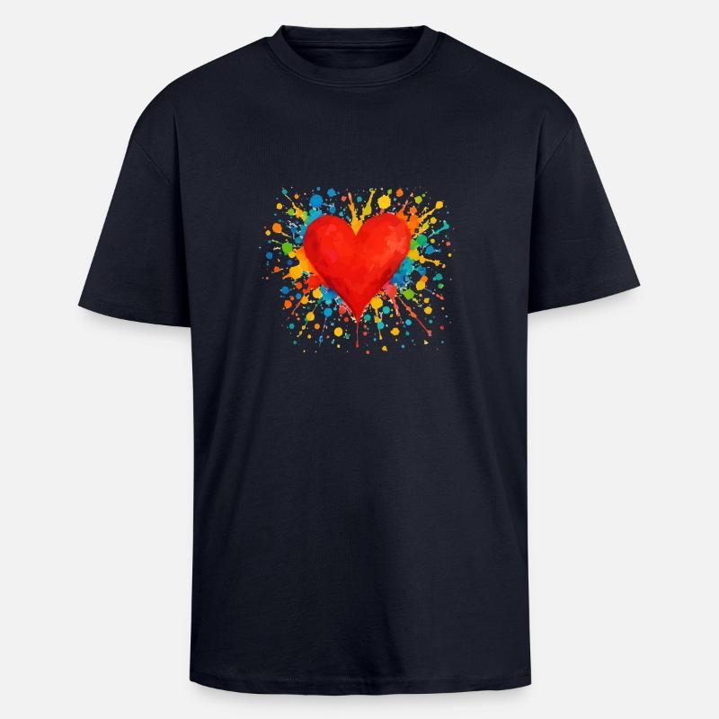 herz klecks - Oversized Heavyweight Unisex T-Shirt - French Navy
