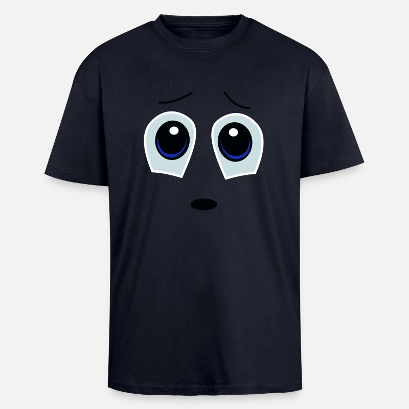 comic-face2 - Oversized Heavyweight Unisex T-Shirt - French Navy