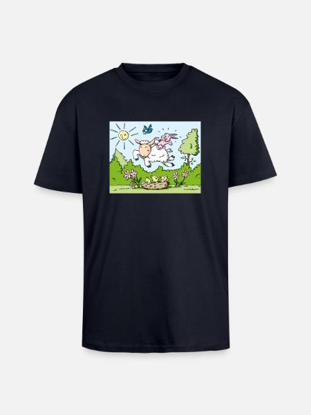 Frühling - Oversized Heavyweight Unisex T-Shirt - French Navy
