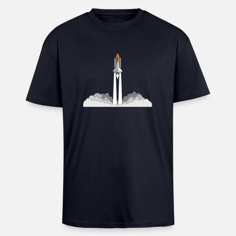 Space Shuttle Launch - Oversized Heavyweight Unisex T-Shirt - French Navy