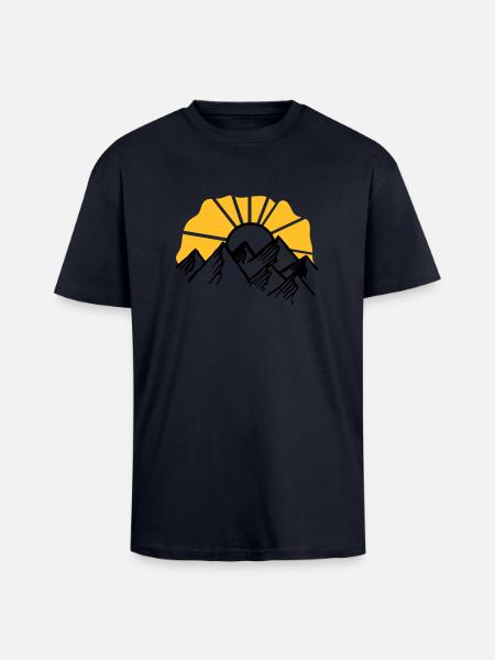 soleil - T-shirt unisexe oversize épais - bleu marine