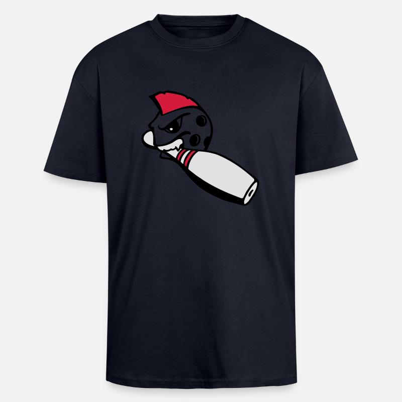 bowlingkugel_mit_pin_3c - Oversized Heavyweight Unisex T-Shirt - French Navy