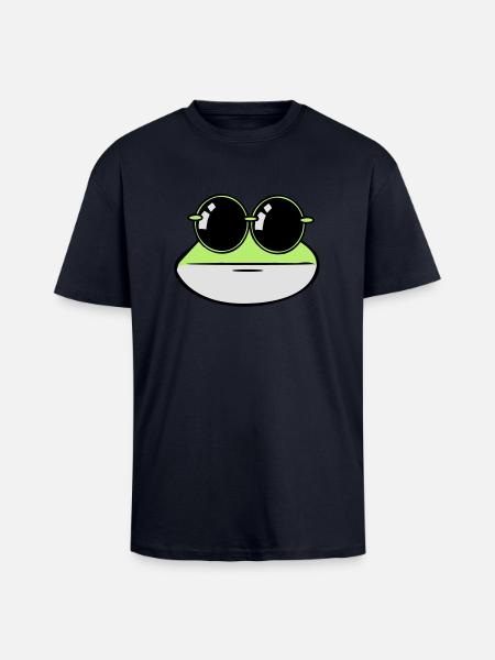 Frog funny sunglasses - Unisex Oversized Heavyweight T-shirt - french navy