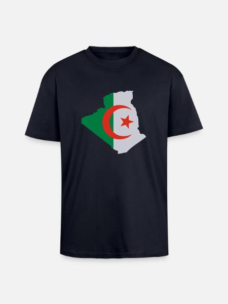 Algérie - T-shirt unisexe oversize épais - bleu marine
