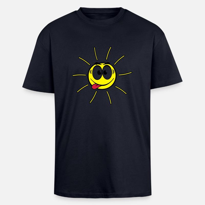 Gesicht - Sonne - Oversized Heavyweight Unisex T-Shirt - French Navy