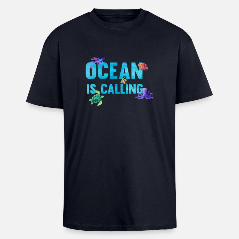 Ocean is calling - Oversized Heavyweight Unisex T-Shirt - French Navy