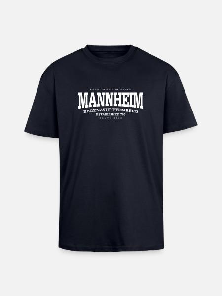 Mannheim (white Edt. '13) - Unisex Oversized Heavyweight T-shirt - french navy