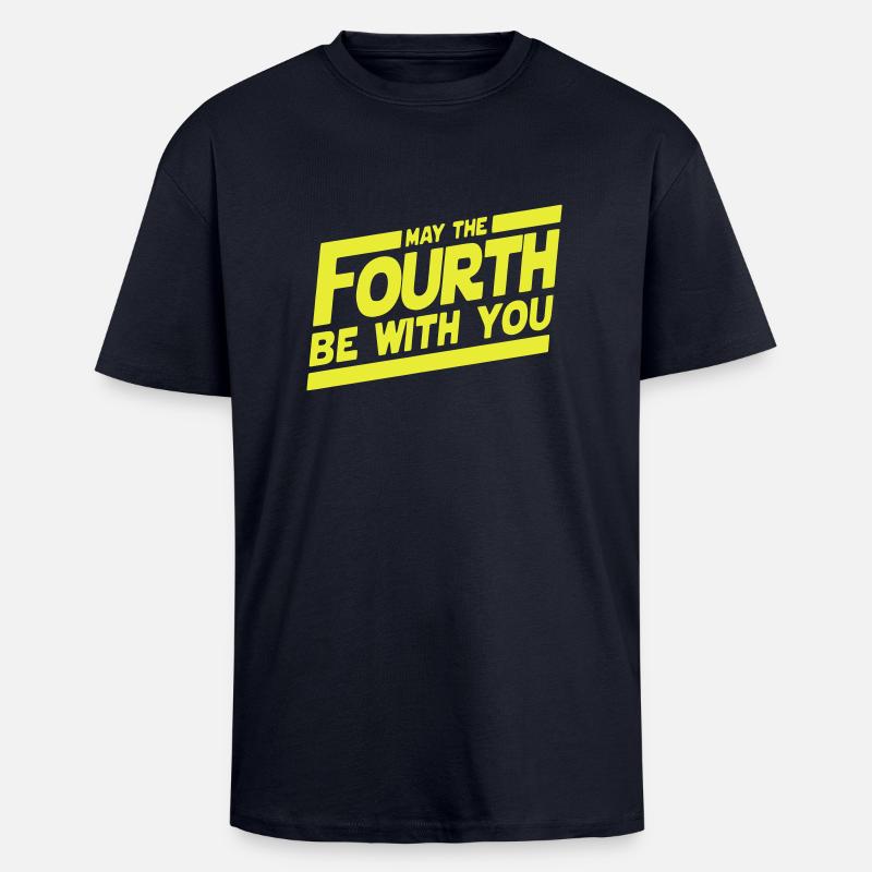 May The 4th Fourth - Oversized Heavyweight Unisex T-Shirt - French Navy