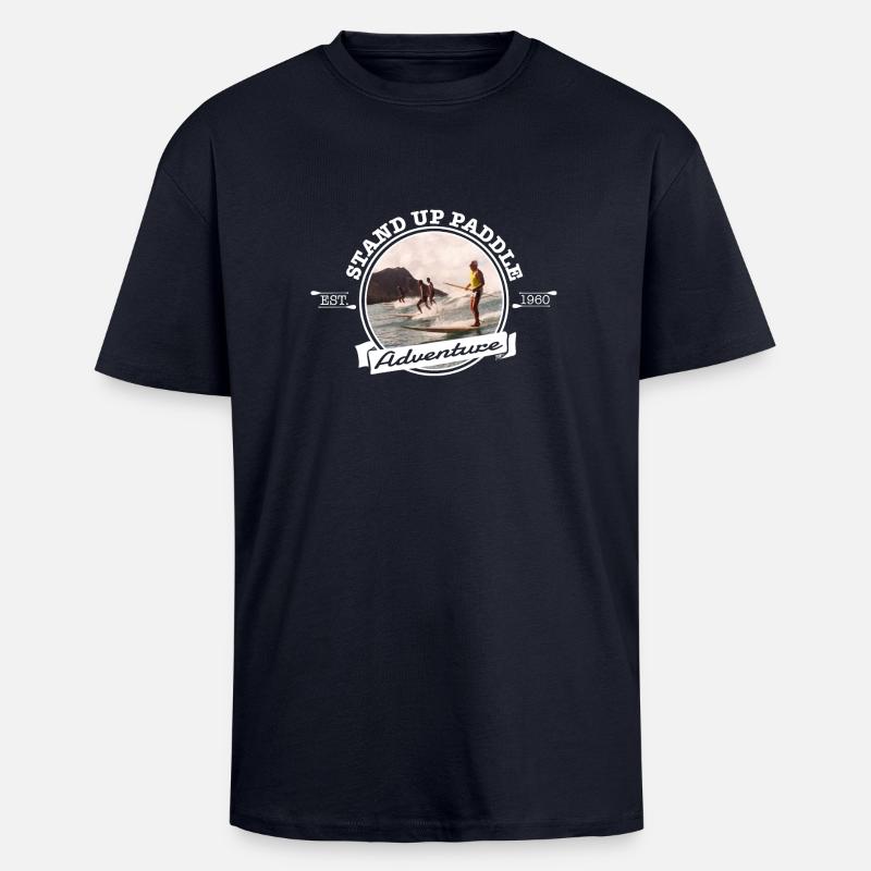 Stand Up Paddle *EST. 1960* - Oversized Heavyweight Unisex T-Shirt - French Navy