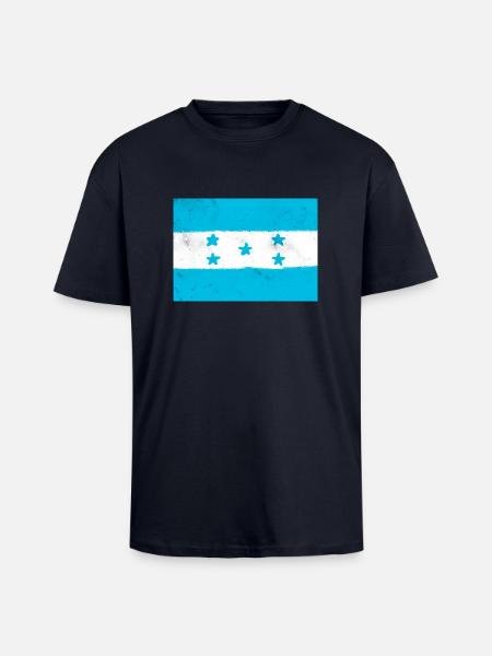 Flag of Honduras - Unisex Oversized Heavyweight T-shirt - french navy