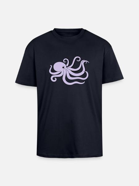 octopus - T-shirt unisexe oversize épais - bleu marine