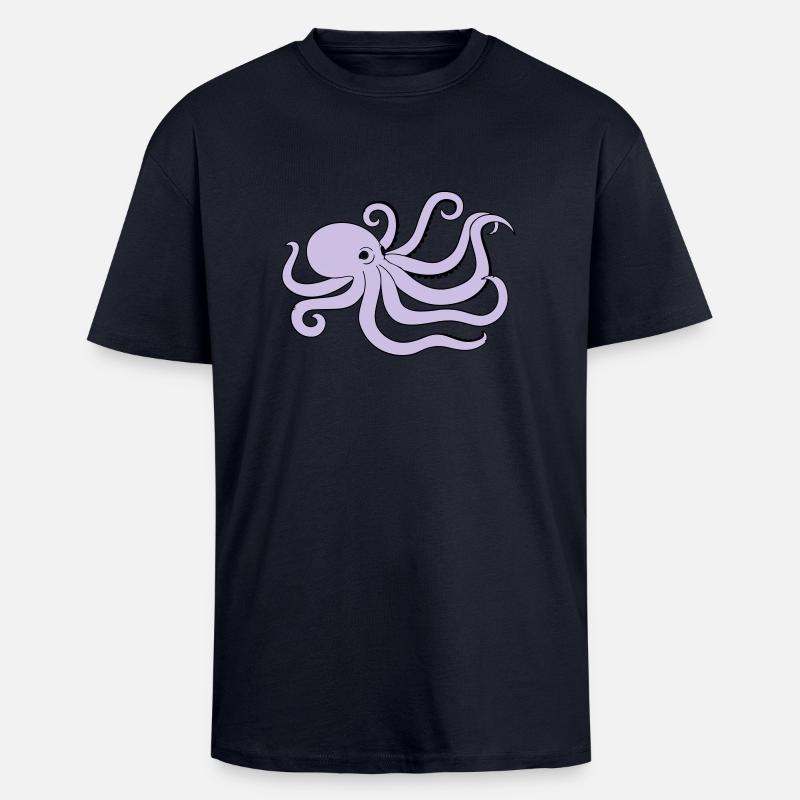 octopus - T-shirt unisexe oversize épais - bleu marine