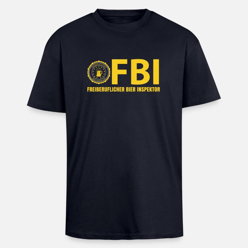 FBI Bier Inspektor - Oversized Heavyweight Unisex T-Shirt - French Navy