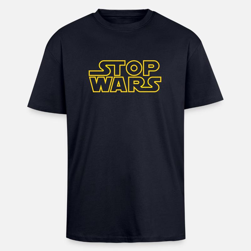 stop wars starlight outline - Oversized Heavyweight Unisex T-Shirt - French Navy
