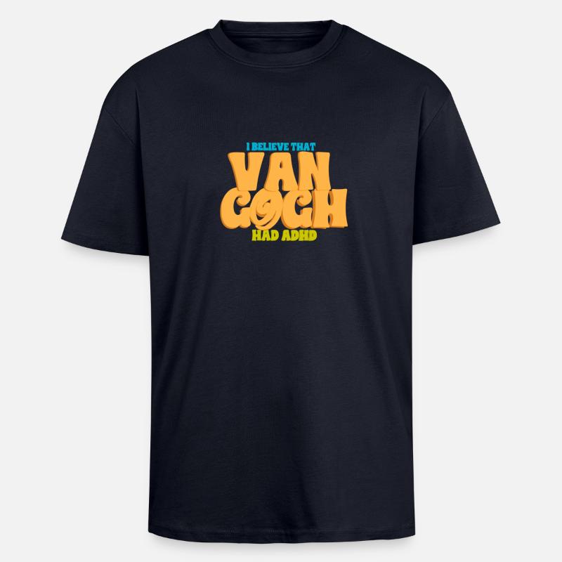 ADHS Van Gogh - Oversized Heavyweight Unisex T-Shirt - French Navy