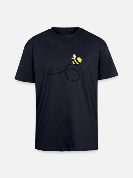 flying_bee_in_love - T-shirt unisexe oversize épais - bleu marine