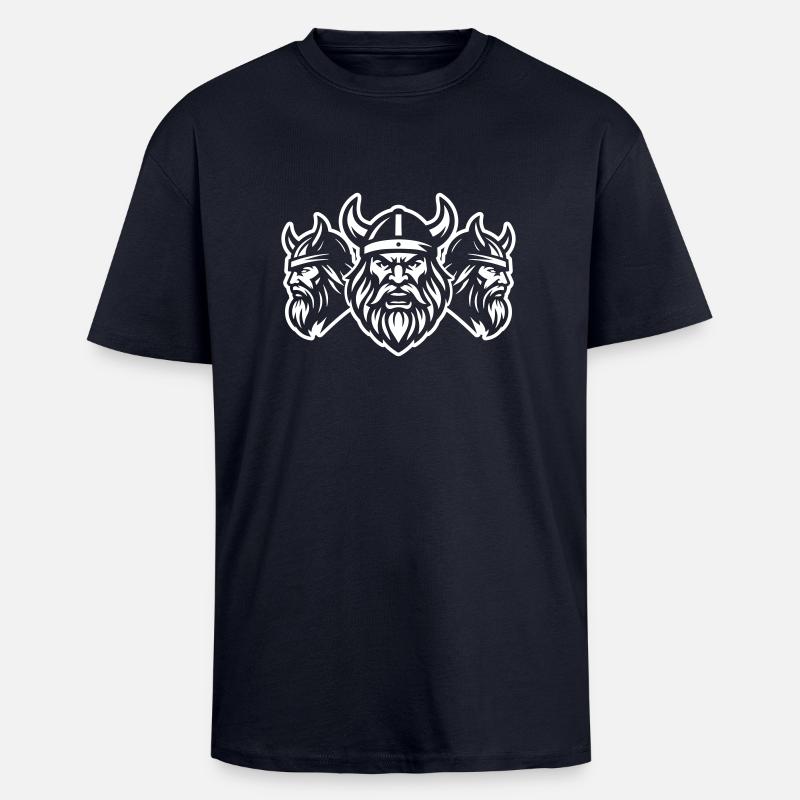 Wikinger Krieger Team - Oversized Heavyweight Unisex T-Shirt - French Navy