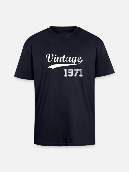 1971 - Oversized Heavyweight Unisex T-Shirt - French Navy