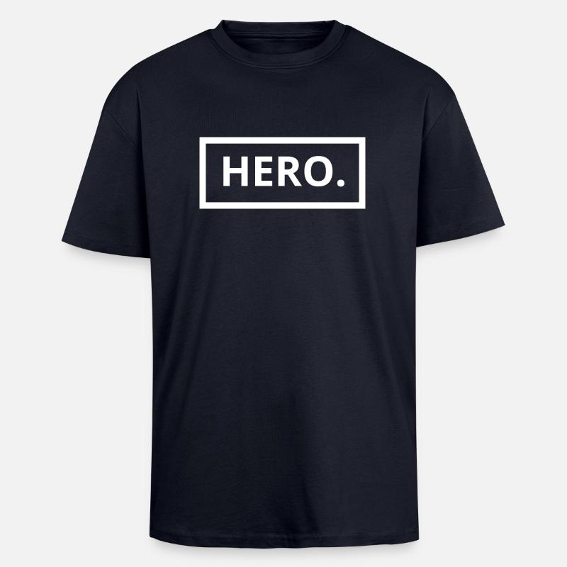 Héros - T-shirt unisexe oversize épais - bleu marine