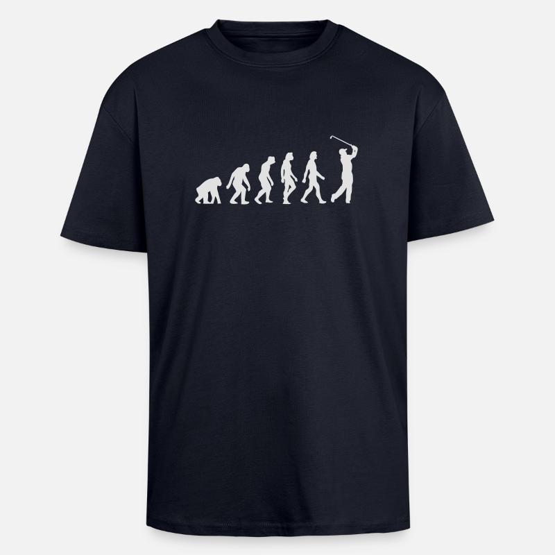 L'évolution du golf - T-shirt unisexe oversize épais - bleu marine