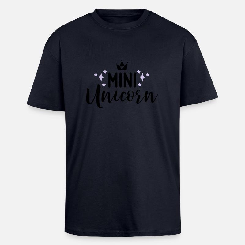 Unicorn - Oversized Heavyweight Unisex T-Shirt - French Navy