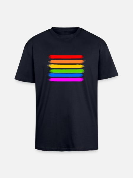 rainbow flag - Unisex Oversized Heavyweight T-shirt - french navy