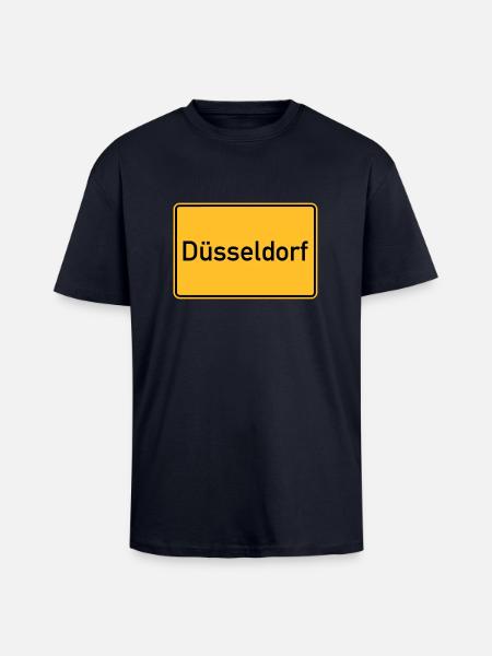Düsseldorf - Oversized Heavyweight Unisex T-Shirt - French Navy