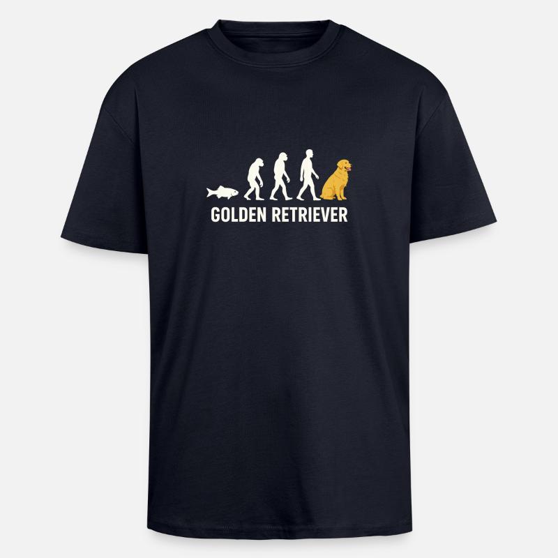 Evolution du Golden Retriever - T-shirt unisexe oversize épais - bleu marine