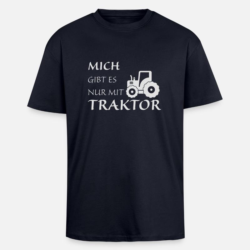 Nur mit Traktor - Oversized Heavyweight Unisex T-Shirt - French Navy