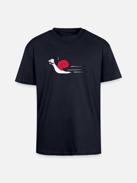 Fast Snail - Unisex Oversized Heavyweight T-shirt - french navy