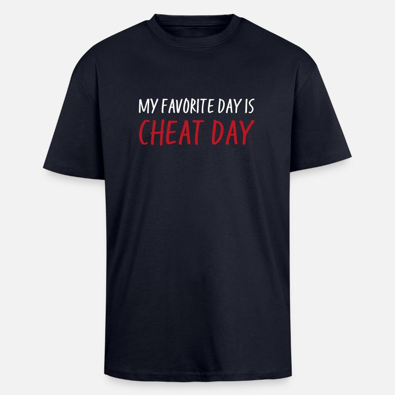 cheat day - Oversized Heavyweight Unisex T-Shirt - French Navy