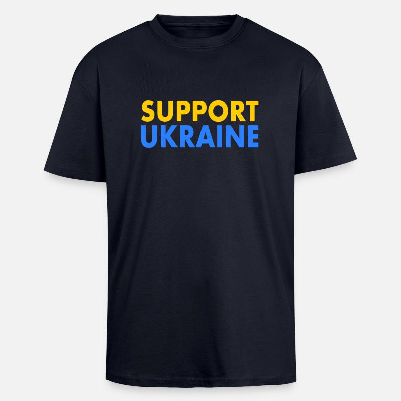 Support ukraine - Tjock Oversized T-shirt - marinblå
