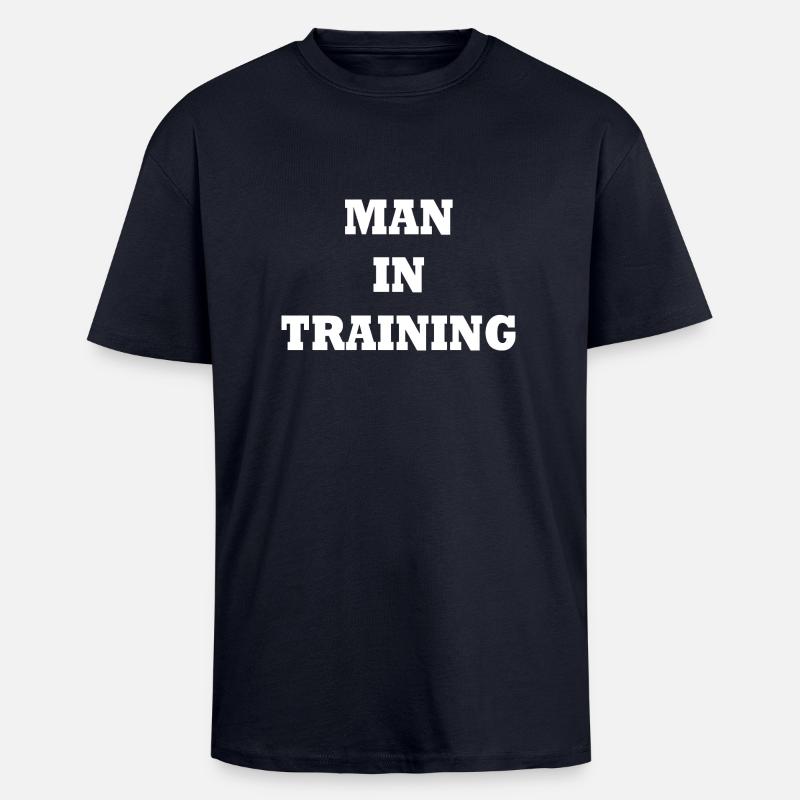 Man in Training - Oversized Heavyweight Unisex T-Shirt - French Navy