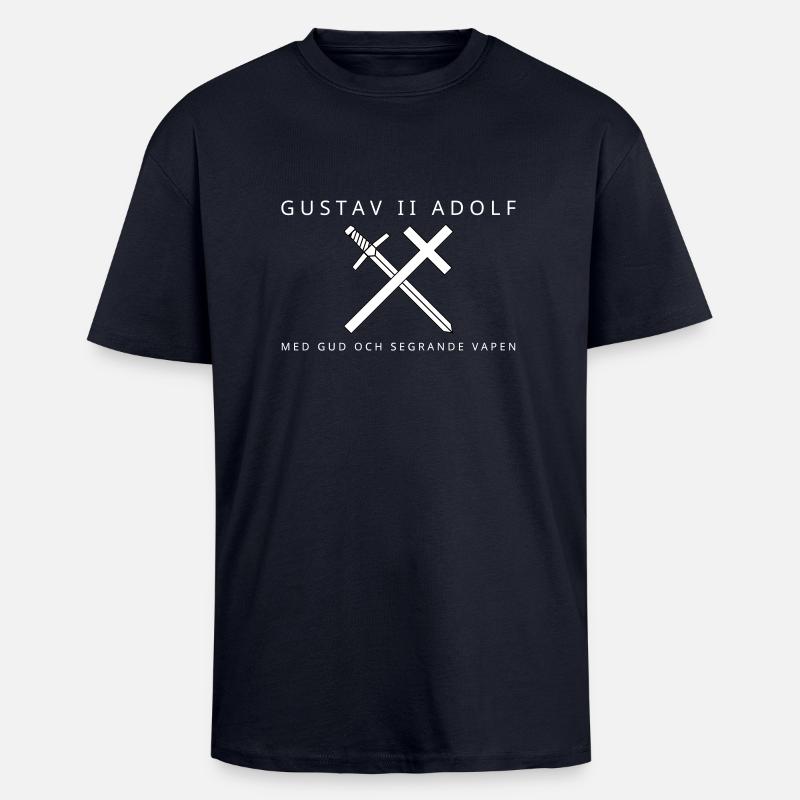 Gustave II Adolphe - T-shirt unisexe oversize épais - bleu marine