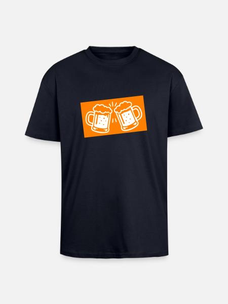 Bierglas Bier Symbol - Oversized Heavyweight Unisex T-Shirt - French Navy