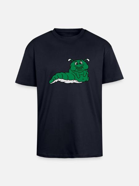 fed fedt overvægt sult spise spiser fuld orm snegl - Unisex oversized heavyweight t-shirt - navy