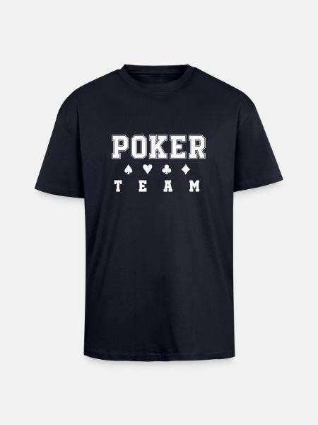poker team - Oversized Heavyweight Unisex T-Shirt - French Navy