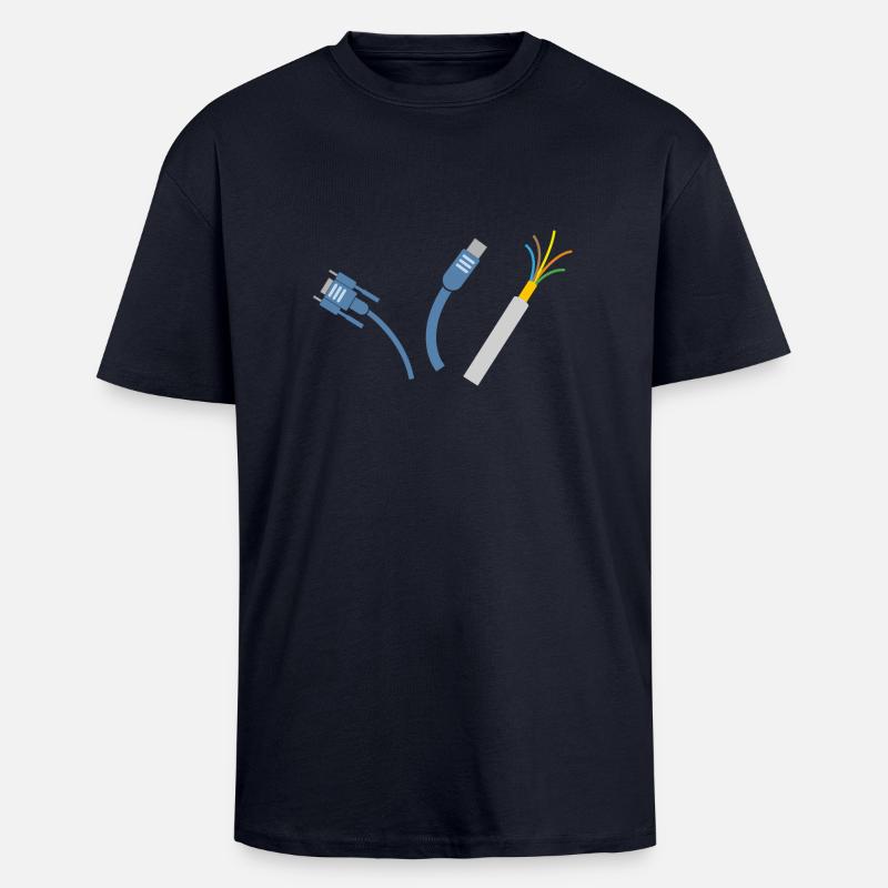 câble - T-shirt unisexe oversize épais - bleu marine