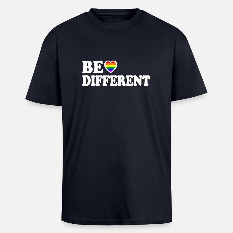 Be different - T-shirt unisexe oversize épais - bleu marine