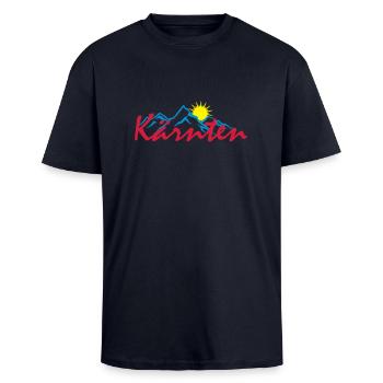 Kärnten - Oversized Heavyweight Unisex T-Shirt - French Navy - Vorne - Alina (178cm) & Michal (187cm)