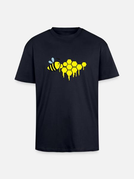honigwaben_biene_02 - Oversized Heavyweight Unisex T-Shirt - French Navy