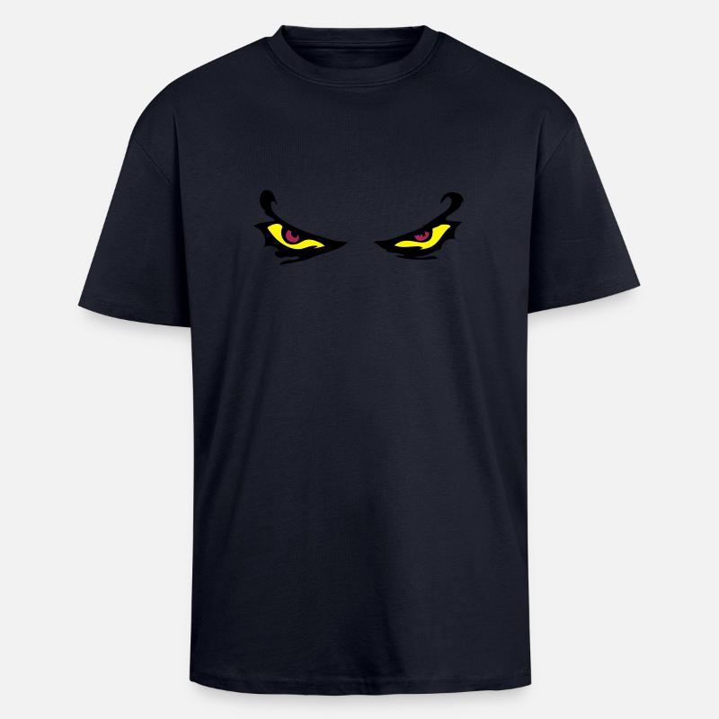 Evil Eyes - Oversized Heavyweight Unisex T-Shirt - French Navy