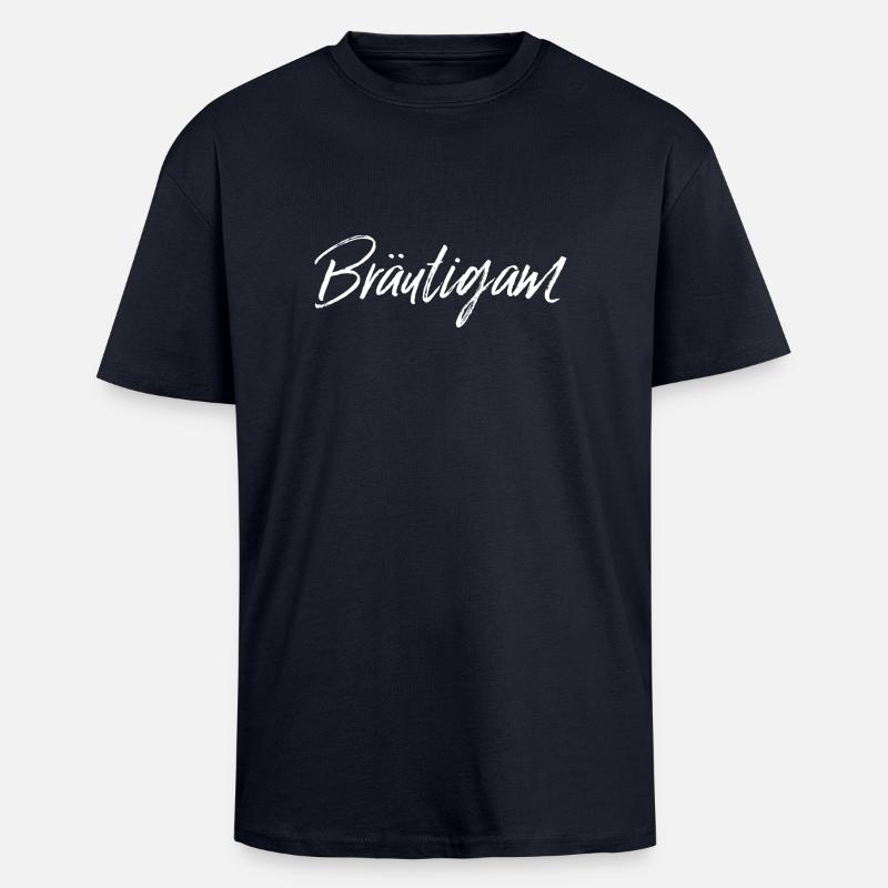 Bräutigam weiss - Oversized Heavyweight Unisex T-Shirt - French Navy